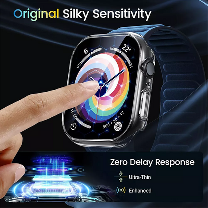 Screen Protector Case for Apple Watch Series 10 42mm 46mm Anti-Scratch Hard PC Cover with 9H Tempered Glass