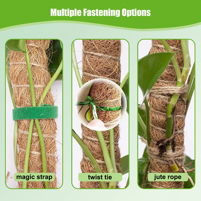 28” Bendable Moss Poles (Set of 4) for Monstera, Coir Support Stakes for Climbing Plants Indoor