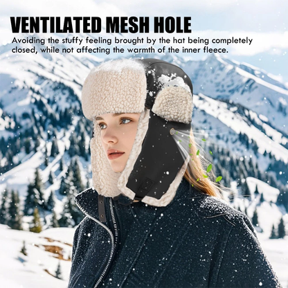 Unisex Winter Trapper Hat w/Ear Flaps Outdoor Aviator Ushanka Windproof Ski Cap