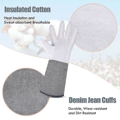 Animal Handling Gloves 13/16 Inch Bite Proof, Double Leather Arm Protection Anti Scratch, Safe Interaction with Dog, Cat, Snake, Reptile