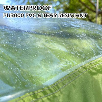 3-4 People Pop-Up Tent & Transparent Tent Tarp Rainfly Replacement, Enhanced Ventilation, Waterproof for Camping, Beach and Outdoor Adventures