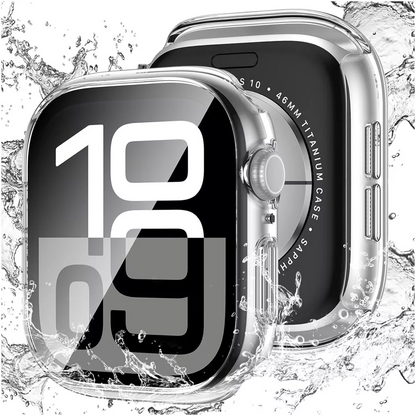 Waterproof Case for Apple Watch Series 10 42mm 46mm, Hard Anti-Scratch Protector with Screen Cover, 9H Tempered Glass, Touch Screen Responsive