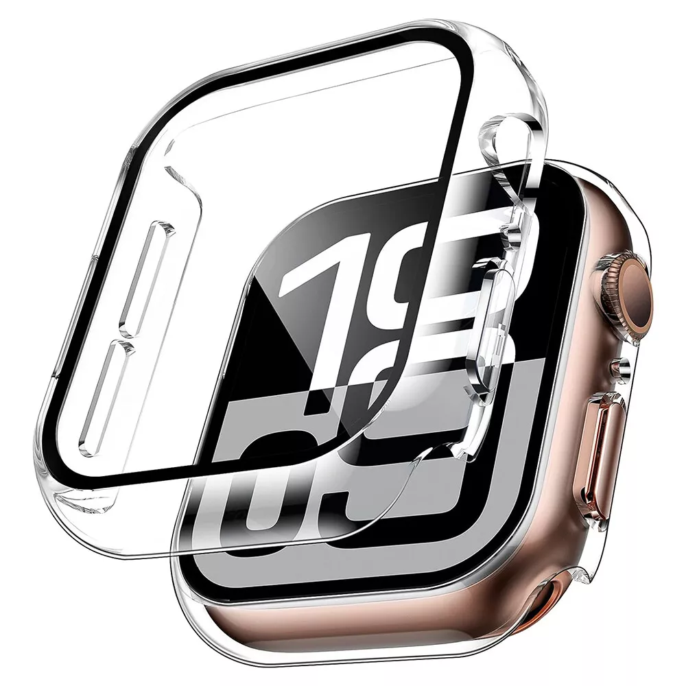 Screen Protector Case for Apple Watch Series 10 42mm 46mm Anti-Scratch Hard PC Cover with 9H Tempered Glass