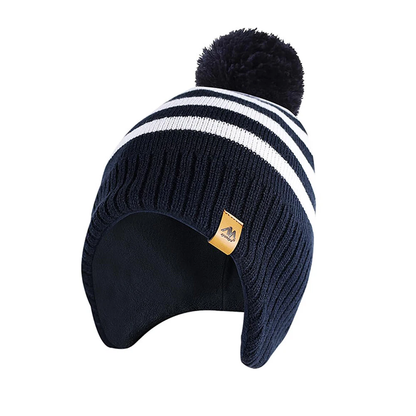 Kids Winter Knitted Hat Warm With Ear Flap Beanie Scarf Set Boys Girls Fleece
