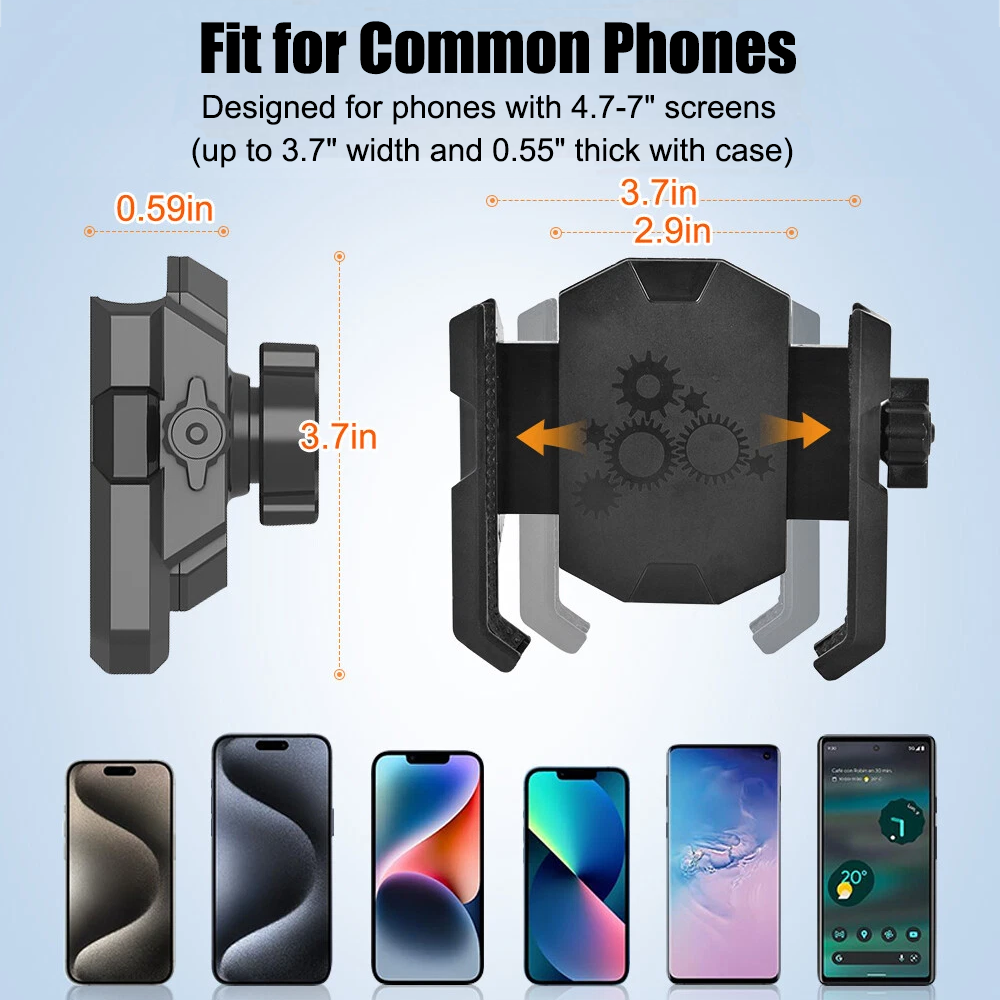 Camera Friendly Bike / Motorcycle Handlebar Phone Holder, 360° Smooth Rotation, Suitable for 4.7-7.0" Smartphones