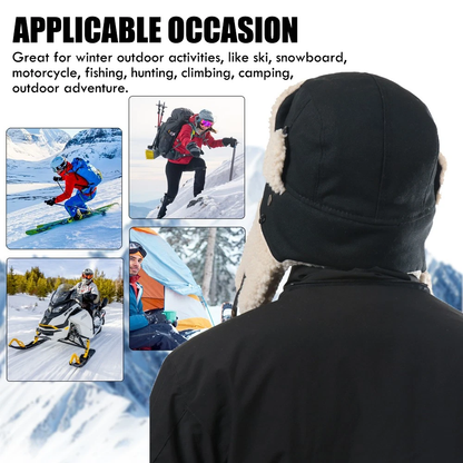 Unisex Winter Trapper Hat w/Ear Flaps Outdoor Aviator Ushanka Windproof Ski Cap