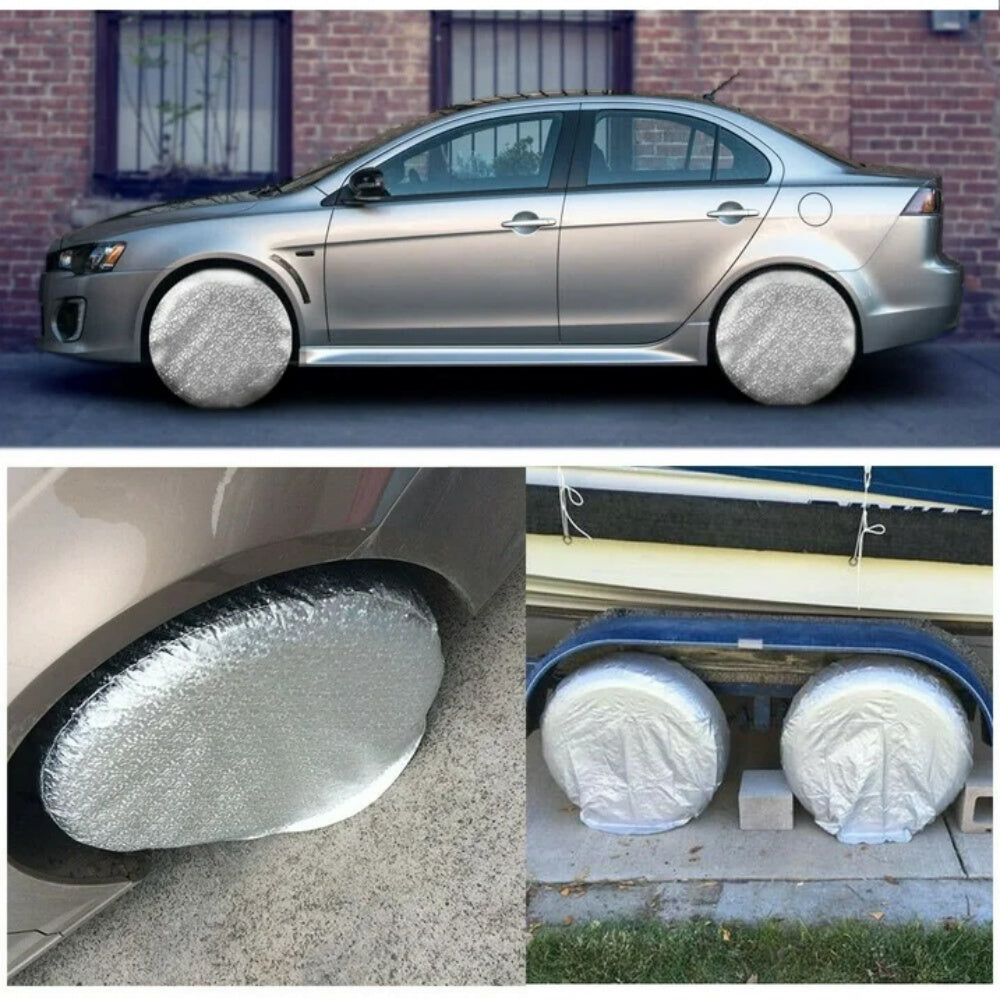 Tire Covers Set Of 4 Wheel RV Truck Trailer Camper Car 28" Sun/Snow Protector
