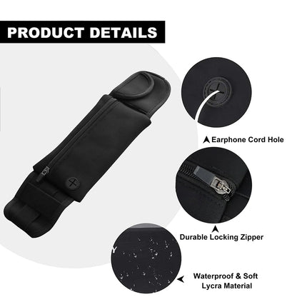 Waterproof Running Fanny Pack for Jogging & Travel, Lightweight Adjustable Waist Belt Bag Fits Smartphones 3 to 7"