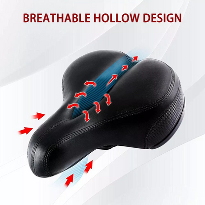Shock-Absorbing Bike Seat, Comfortable Waterproof Bicycle Saddle, PU Leather Cover, Perfect Fit for Indoor and Outdoor Use