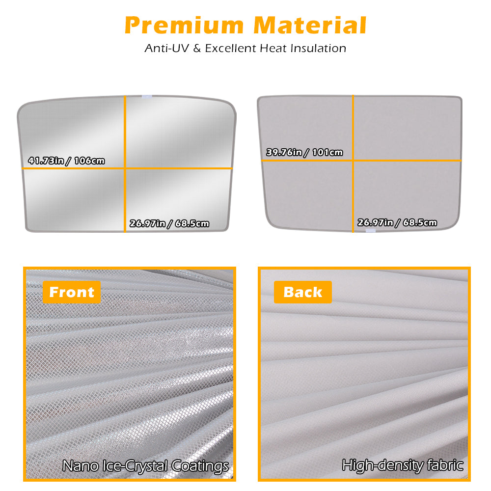Sunshade Roof for Tesla Model Y 2021-2024, Foldable Glass Roof Cover with Nano Ice-Crystal Coatings, Heat Insulation