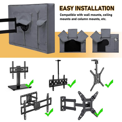 600D Outdoor TV Cover for Flat Screens, Heavy Duty Weatherproof Television Protector