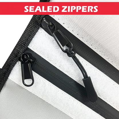 15" x 11" Fireproof Document Bag (2000℉) with Two Pockets, Zipper & High-Visibility Reflective Strip