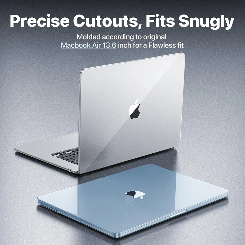 Crystal Clear Plastic Hard Shell & Screen Protector & Keyboard Cover, For MacBook Air 13.6" Case (2025-2022) [A3240 M4/ A3113 M3/ A2681 M2], Anti-Scratch Apple Laptop Protection Set