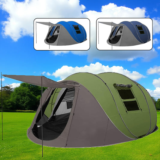 Instant Pop-Up Camping Tent with Vestibule, Spacious for 4-6 People, Waterproof, Double-Layer Design, Easy Setup & Ventilated for Comfortable Outdoor Adventures