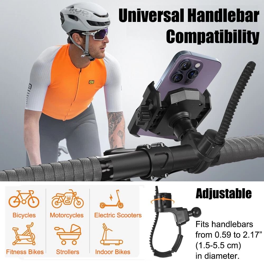 Camera Friendly Bike / Motorcycle Handlebar Phone Holder, 360° Smooth Rotation, Suitable for 4.7-7.0" Smartphones
