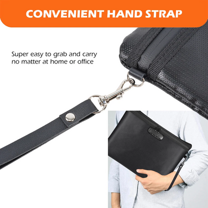 14" x 10" Fireproof Document Bag with Zipper & Lock, Waterproof Fire Safe Pouch for Cash, Passport, A4 Files