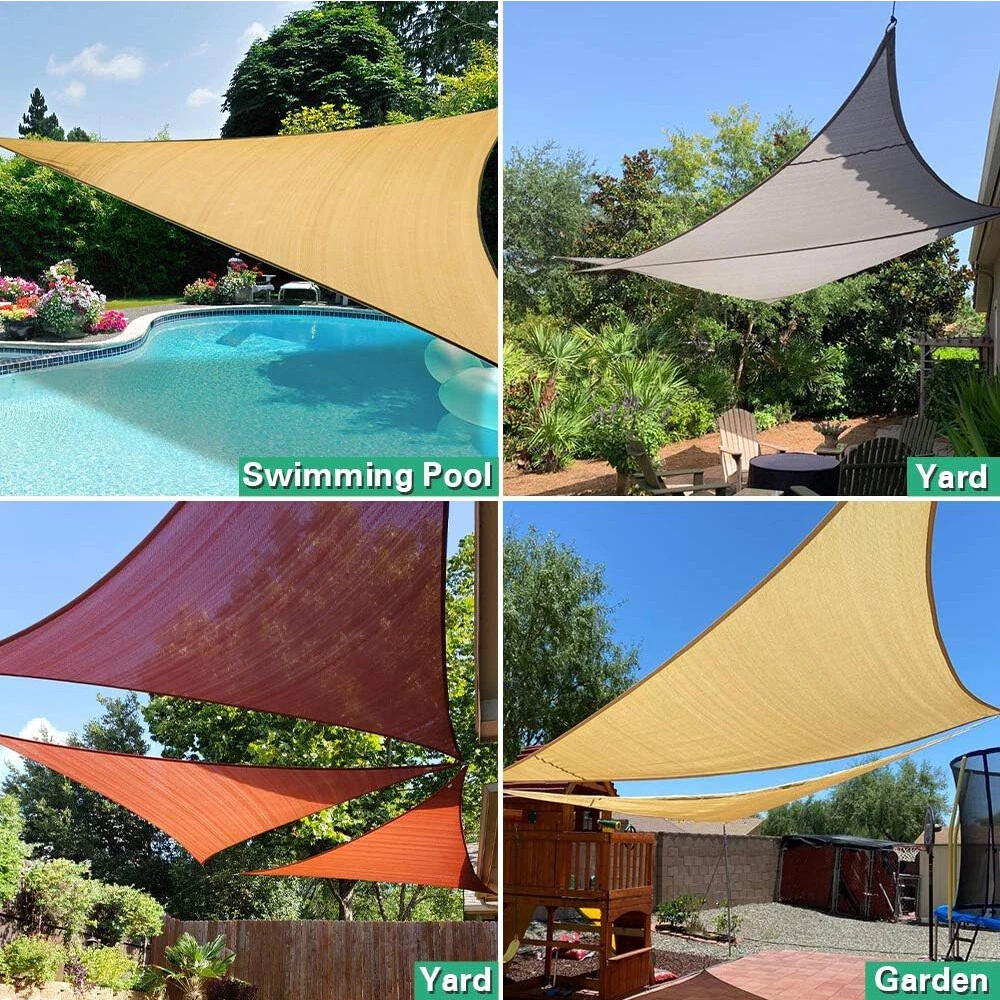 Triangle Sun Shade Sail Canopy Pergola Cover for Patio Yard Backyard Garden Lawn