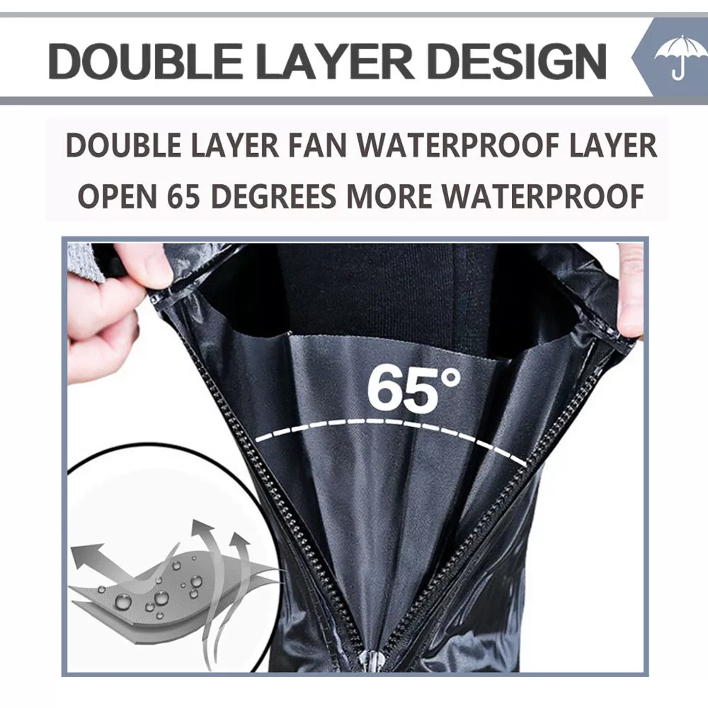 Anti-slip Waterproof Overshoes, Reusable Rain Shoe Covers, Foldable & Lightweight for Outdoor Walking, Hiking & Camping