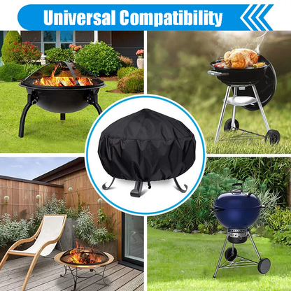 Fire Pit Cover, 30 Inch Heavy Duty Oxford Fabric Round Firepit Cover, Full Coverage Patio Outdoor Fireplace Cover, Waterproof Fire Bowl Cover