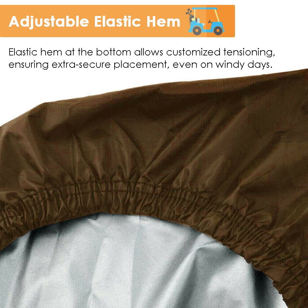 Golf Cart Cover 4 Passengers, Heavy Duty 420D Waterproof Golf Cart Covers Extended Roof Compatible with EZ GO Club Car Yamaha Golf Carts