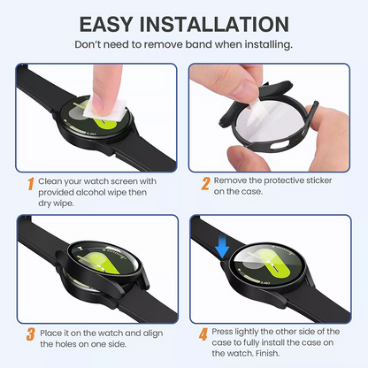 Screen Protector Case for Samsung Galaxy Watch 7 40/44mm, Tempered Glass, Full Protection Anti Scratch, Matte Finish