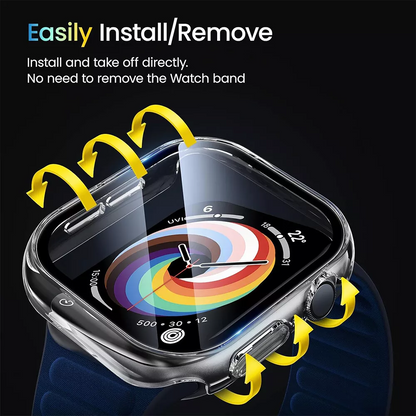 Screen Protector Case for Apple Watch Series 10 42mm 46mm Anti-Scratch Hard PC Cover with 9H Tempered Glass