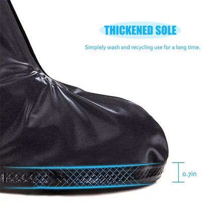 Waterproof Rain Shoe Covers with Elastic Securing Straps, Anti-Slip, Lightweight, Portable Overshoes for Outdoor Walking, Hiking & Camping