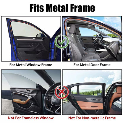 4PCS Magnetic Car Window Shade Front Rear Side Sunshade UV Heat Block Curtain