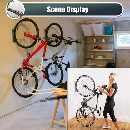 Bike Rack Garage, Bicycle Wall Mount with Screws, Heavy Duty Steel Vertical Hanging Bike Hook Holds up to 66lb for Indoor Storage