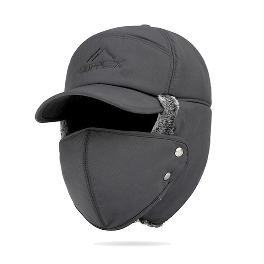 Winter Fur Ear Flap Trapper Hat Full Face Mask Aviator Thermal Warm Snow Ski Cap