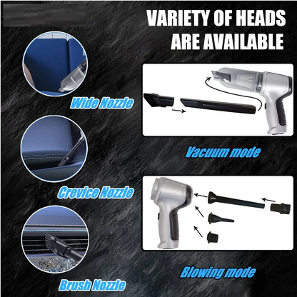 9000Pa Wireless Vacuum, 3-in-1 Handheld Mini Cleaner & Blower for Car, Home, Office