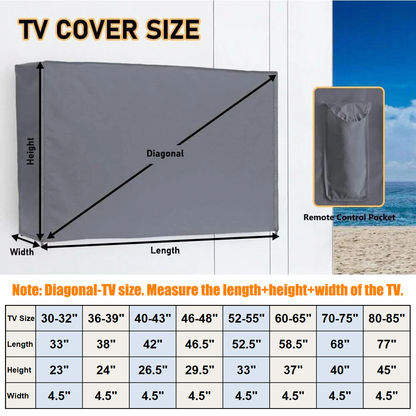 600D Outdoor TV Cover for Flat Screens, Heavy Duty Weatherproof Television Protector