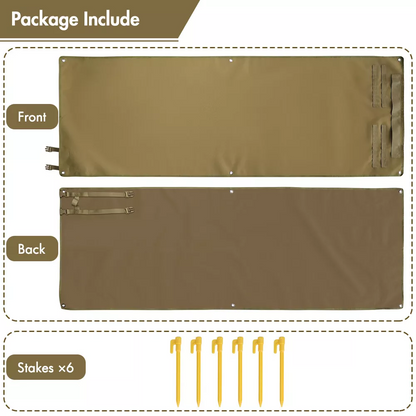 1000D Waterproof Shooting Mat, Non-Slip Tactical Roll-Up Hunting Blanket with Bipod Holder & Molle Webbings (Non-Padded)