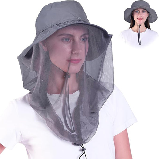 Mosquito Head Net Hat Sun Protection Bug Bucket Fishing Hiking Safari Men Women