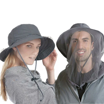 Mosquito Bug Fly Bee Insect Head Face Net Hat Sun Protection Fishing Hiking Cap