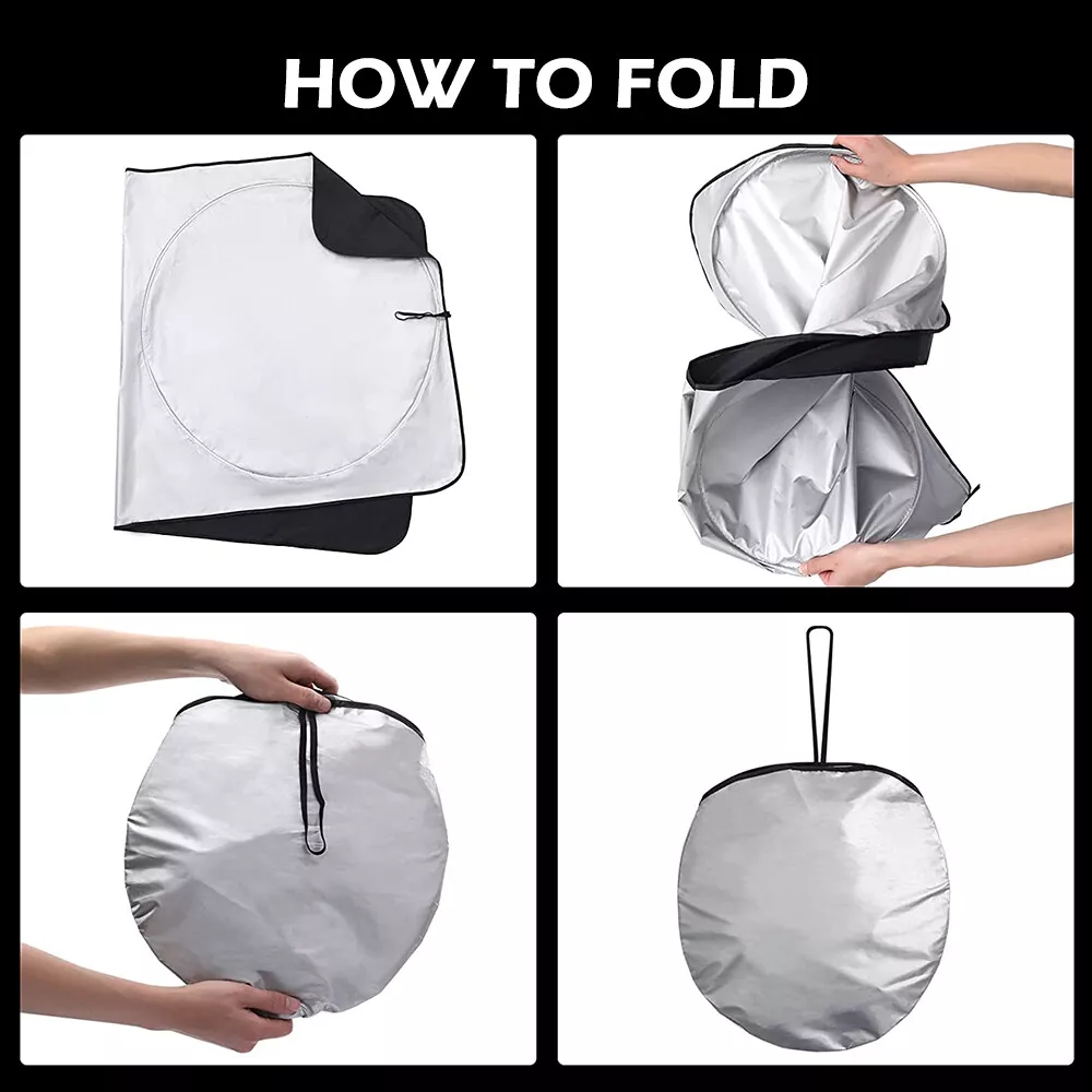 Foldable Car Sun Shade, Big / Large Windshield Sunshade, UV Ray & Heat Reduction