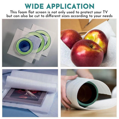Foam Flat Screen TV Cover + Bubble Cushioning Wrap for Moving Storing Renovation
