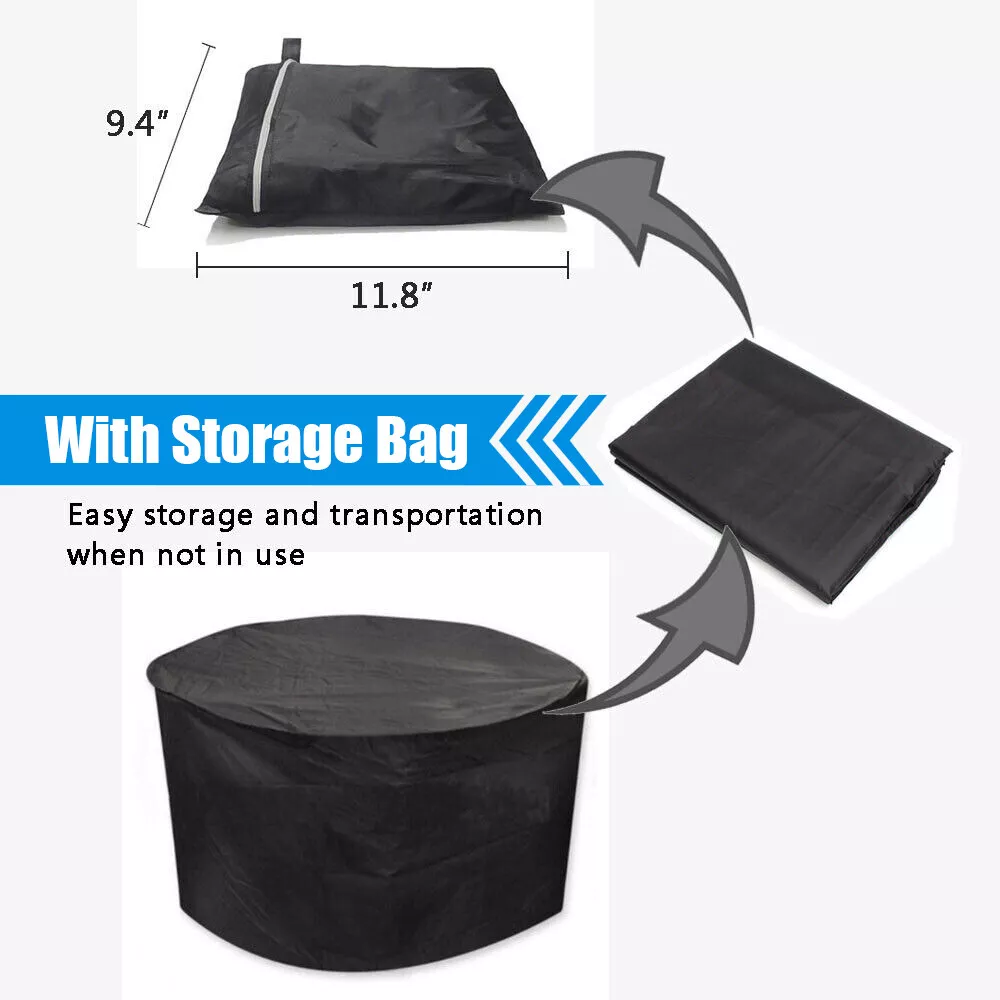 Fire Pit Cover, 30 Inch Heavy Duty Oxford Fabric Round Firepit Cover, Full Coverage Patio Outdoor Fireplace Cover, Waterproof Fire Bowl Cover