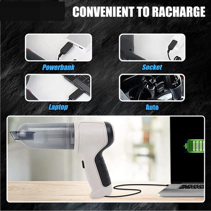 9000Pa Wireless Vacuum, 3-in-1 Handheld Mini Cleaner & Blower for Car, Home, Office