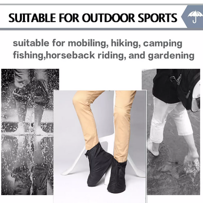 Anti-slip Waterproof Overshoes, Reusable Rain Shoe Covers, Foldable & Lightweight for Outdoor Walking, Hiking & Camping