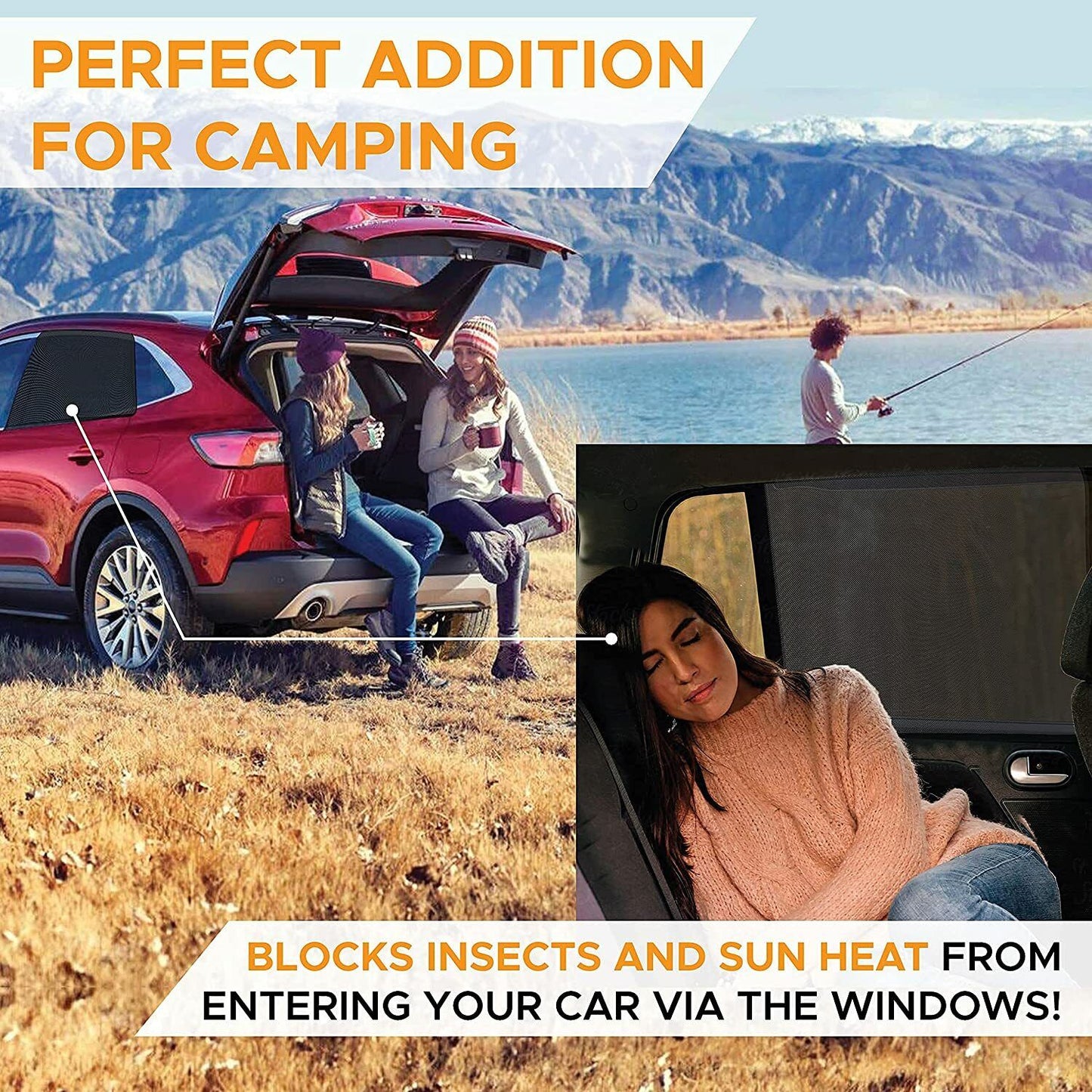 2 Car Window Sun Shade Side Cover Curtain Privacy Screen Mesh Baby UV Protection