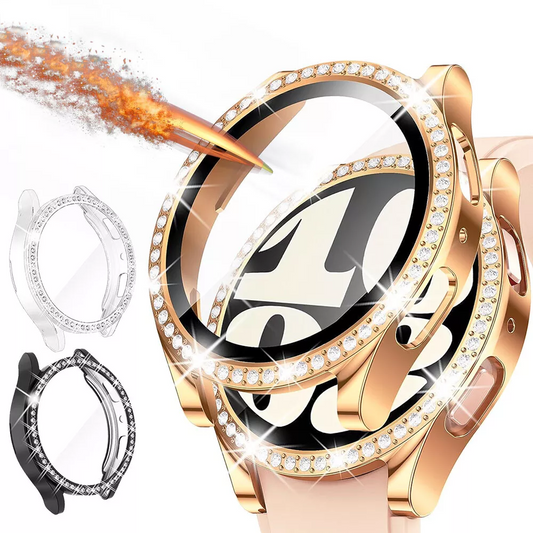 Screen Protector Case for Samsung Galaxy Watch 6 40mm/44mm, Bling Cover, Tempered Glass, Perfect Protection Anti Scratch