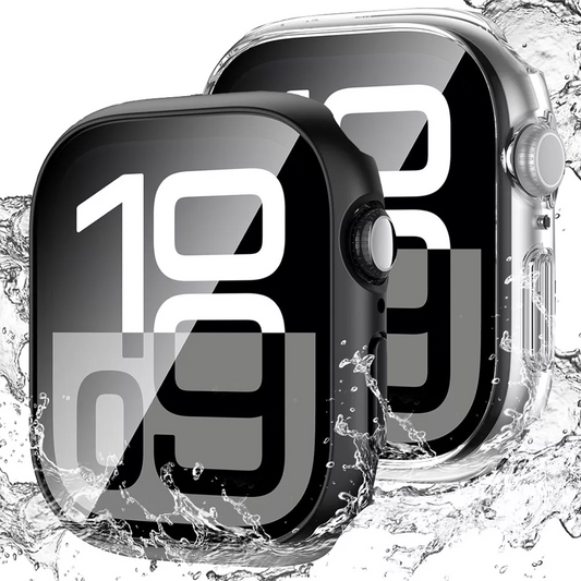Waterproof Case for Apple Watch Series 10 42mm 46mm, Hard Anti-Scratch Protector with Screen Cover, 9H Tempered Glass, Touch Screen Responsive
