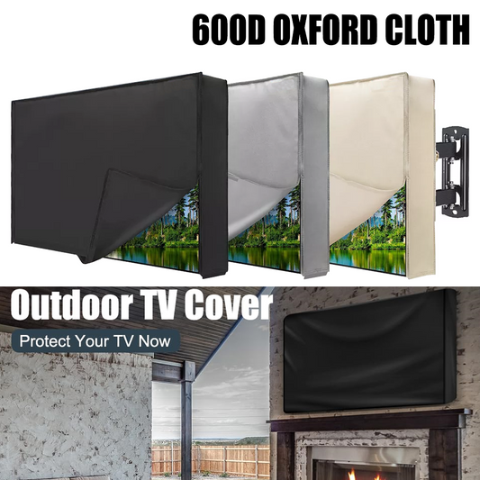 600D Outdoor TV Cover for Flat Screens, Heavy Duty Weatherproof Television Protector