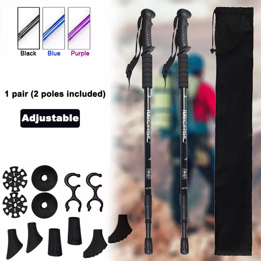Hiking Poles, Telescopic Collapsible Trekking Poles with Quick Twist Lock System, Lightweight for Hiking Backpacking Mountaining