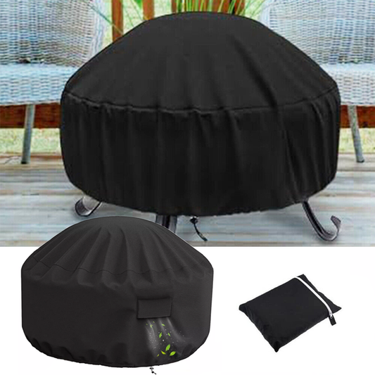 Fire Pit Cover, 30 Inch Heavy Duty Oxford Fabric Round Firepit Cover, Full Coverage Patio Outdoor Fireplace Cover, Waterproof Fire Bowl Cover