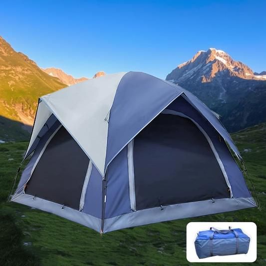 3-4 Person Tents for Camping, Outdoor Waterproof Dome Family Tent with Removable Rainfly, 2 Doors & Large Mesh Windows, Easy Setup