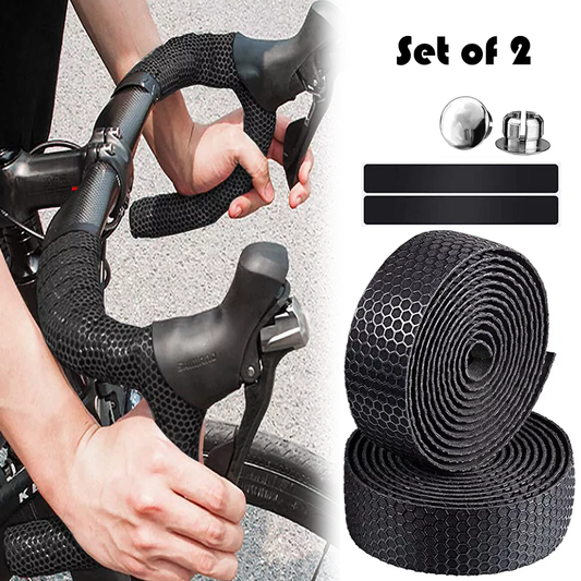 Bike Handlebar Tape, Set of 2 Durable Black Grip Tapes, Shock-Absorbing & Moisture-Wicking, Wrap Your Bicycle for an Awesome Comfortable Ride