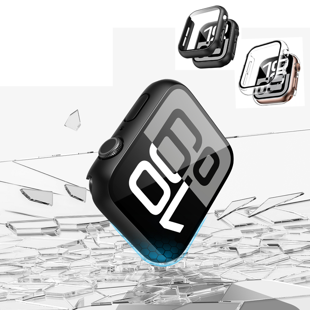 Screen Protector Case for Apple Watch Series 10 42mm 46mm Anti-Scratch Hard PC Cover with 9H Tempered Glass