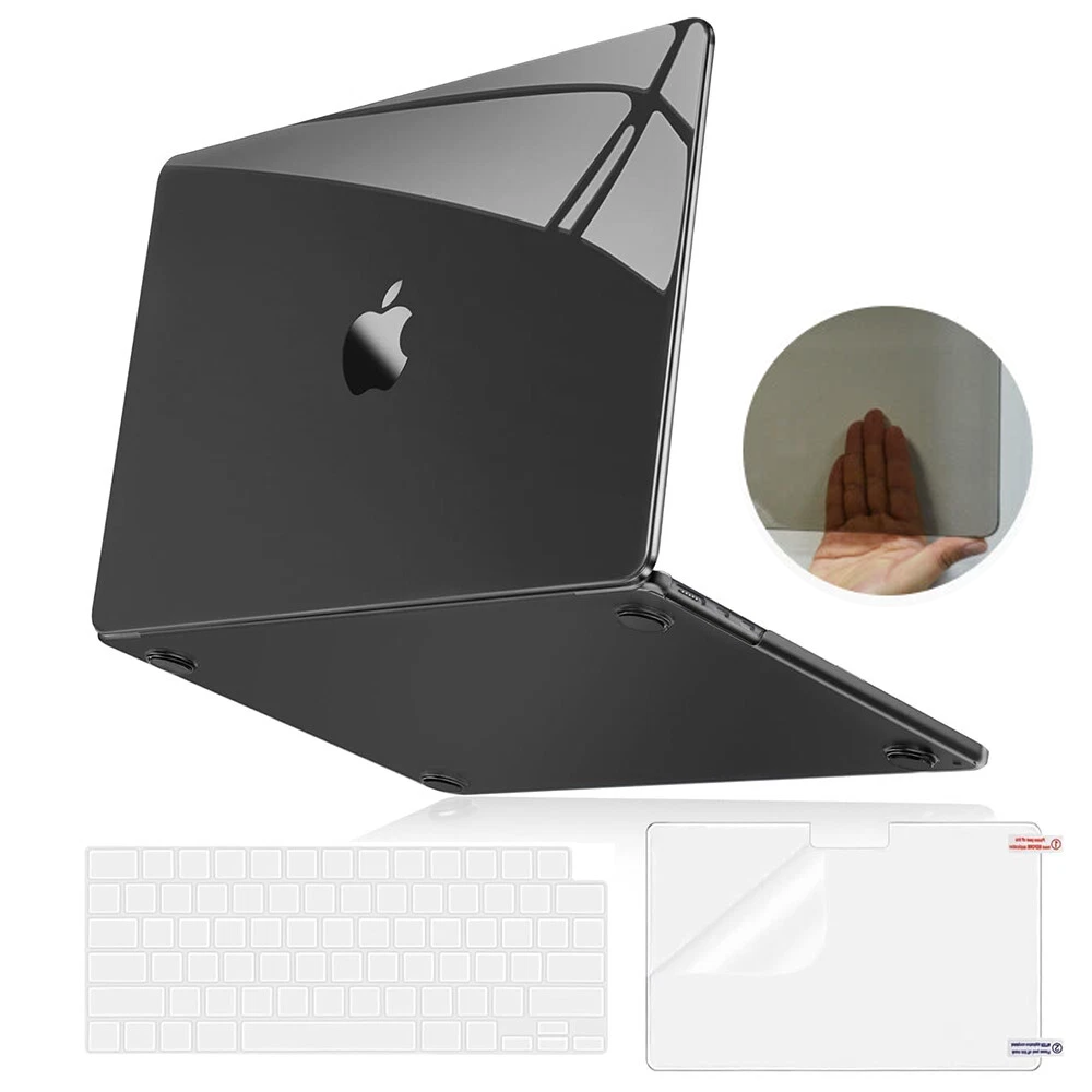 Crystal Clear Plastic Hard Shell & Screen Protector & Keyboard Cover, For MacBook Air 13.6" Case (2025-2022) [A3240 M4/ A3113 M3/ A2681 M2], Anti-Scratch Apple Laptop Protection Set